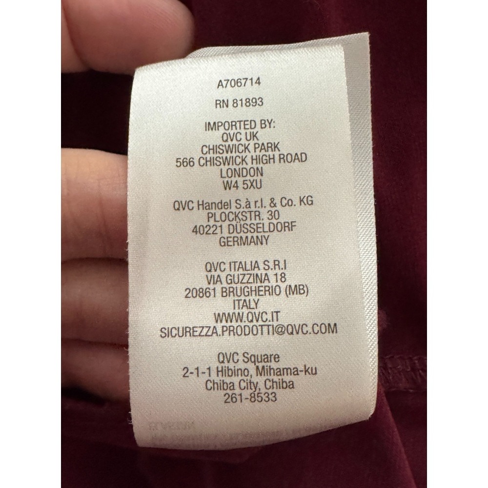 Susan Graver Occasions Top Women 2X Wine Liquid Knit Embellished Mock Neck - Picture 14 of 16